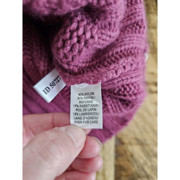 Abercrombie Hooded Knit Sweater Rabbit Hair Wool Blend Women's Size M - Picture 9 of 12